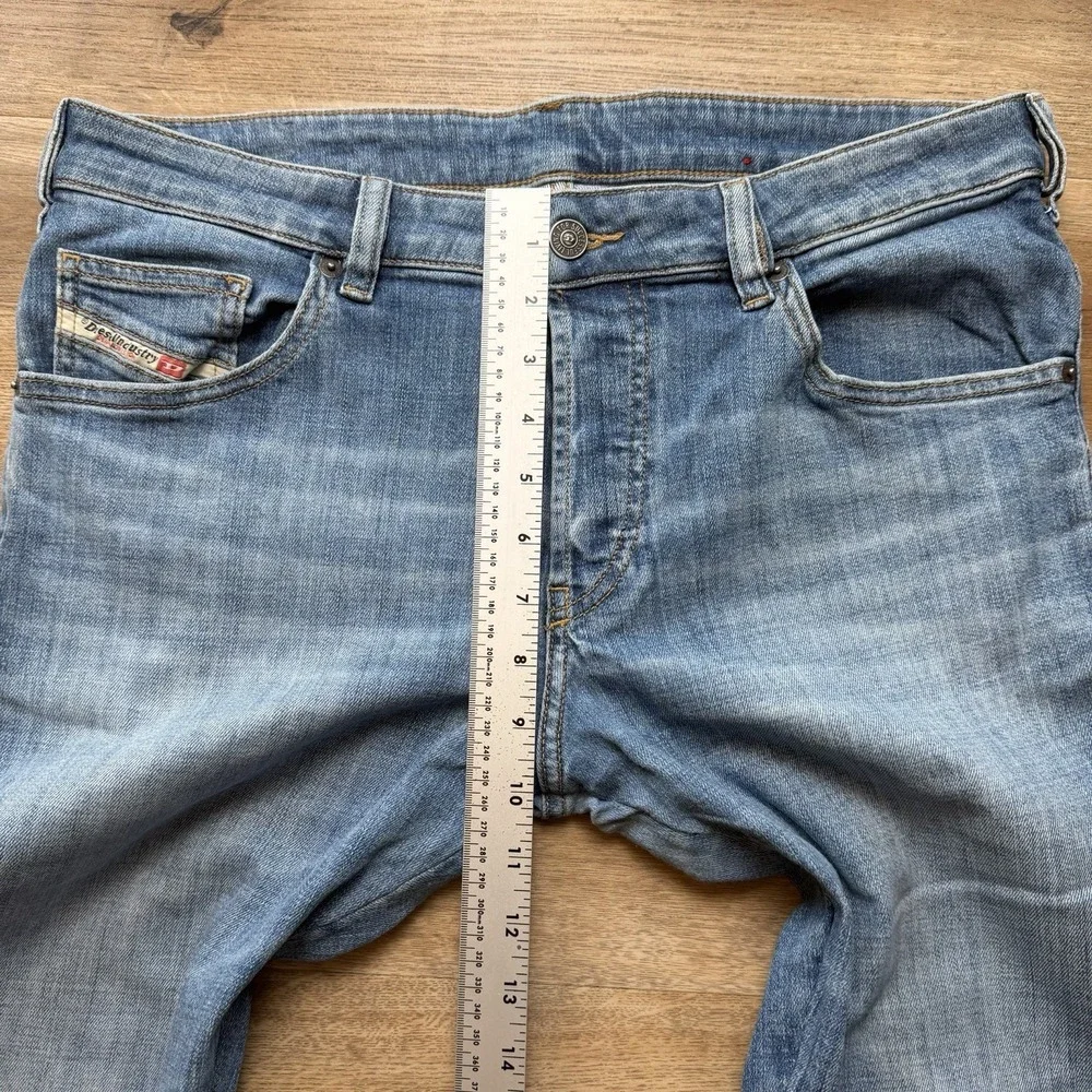 Diesel D-Yennox Jeans Men 32x32 Blue Tapered Stretch Light Wash Distressed 0IHAT